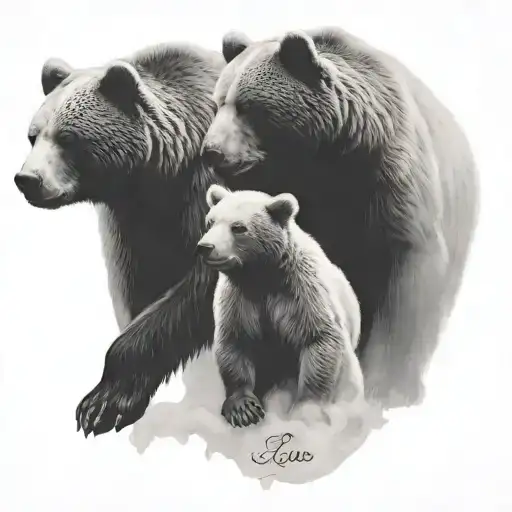 2 bears together symbolizing eternal love tattoo design idea