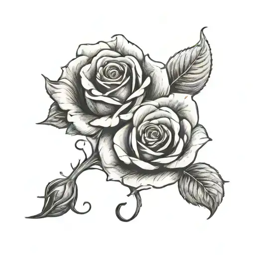 I'm symbol with merging rose  tattoo design idea