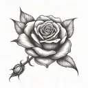 I'm symbol with merging rose  tattoo design idea