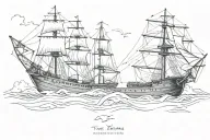 vintage style ship i the storm tattoo design idea