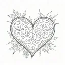heart with initials  tattoo design idea