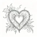 heart with initials  tattoo design idea