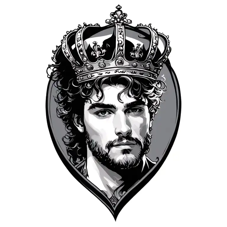 HJR With prince Crown tattoo design idea