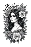 "Beloved." Text Written tattoo design idea