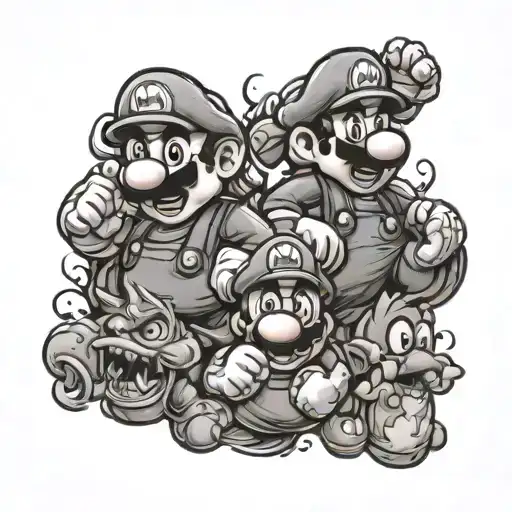 Mario enemies tattoo design idea