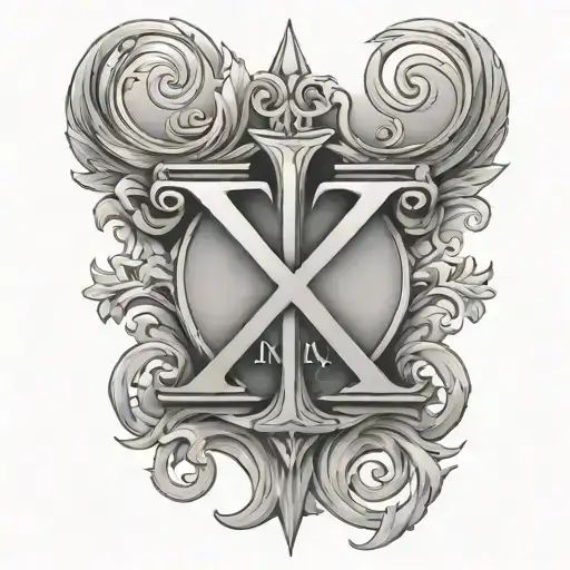 create a tattoo with the roman numerals xii xxii mmxiv and the letter x to commemorate ten year wedding anniversary tattoo design idea