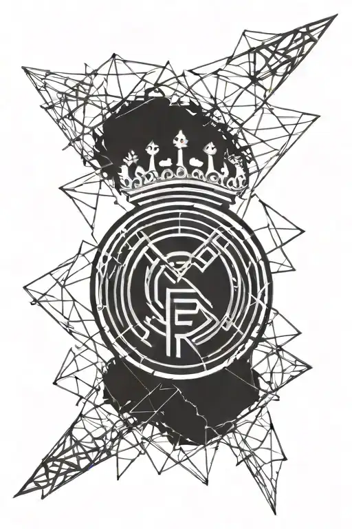 black real madrid logo tattoo design idea