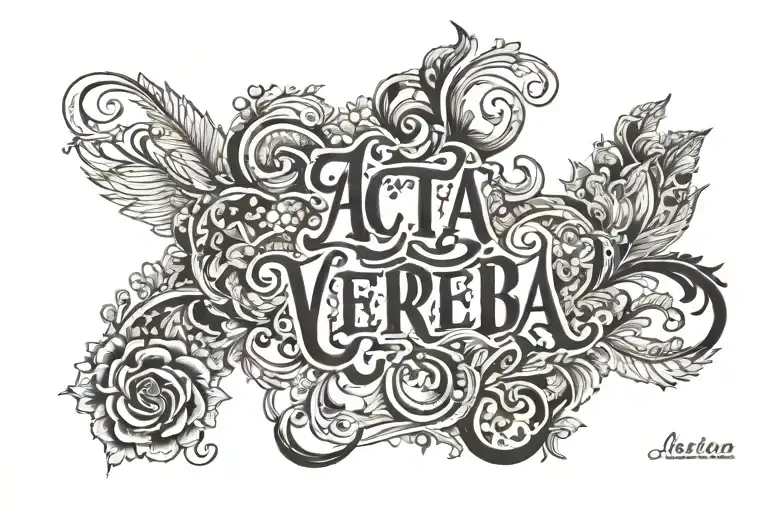 acta non verba text tattoo design idea