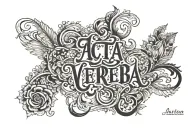 acta non verba text tattoo design idea