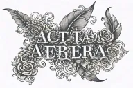 acta non verba text tattoo design idea