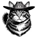 Cowboy Cat tattoo design idea