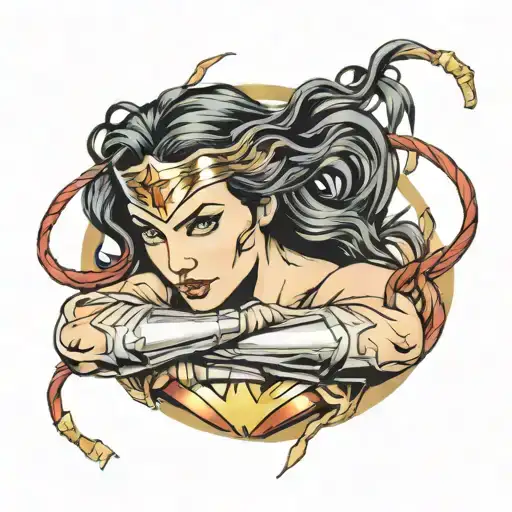 Wonder Woman lasso wrapped tattoo design idea