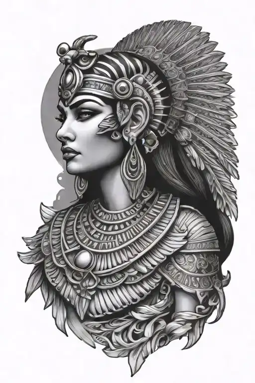 Cleopatra egyptian goddess tattoo design idea