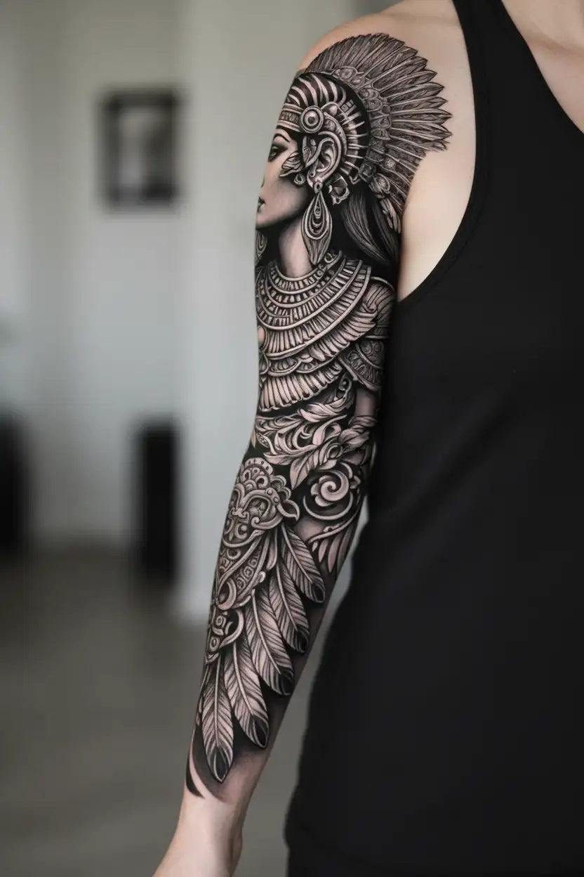 Cleopatra egyptian goddess tattoo design idea