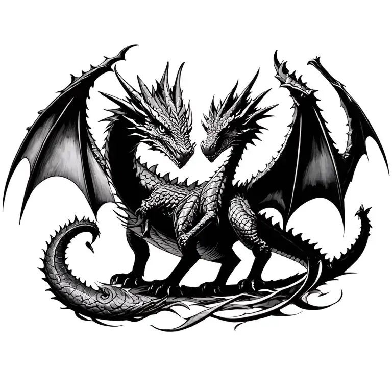 Tattooing symbolizing love, loyalty, confidence in the theme of how to train your dragon with the hiccup and the banguela tattoo design idea