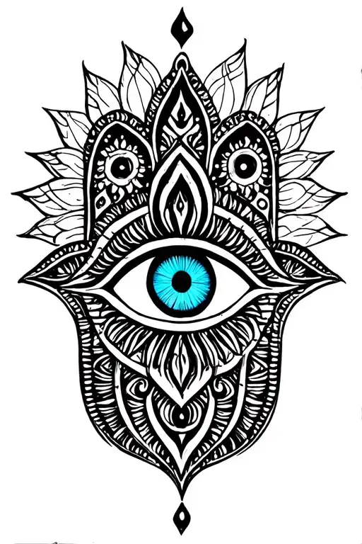 the Hamsa or the Evil Eye for my grandma that has passed away tattoo design idea