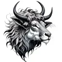 Taurus,Leo,Sagittarius, Libra combined zodiac tattoo design idea