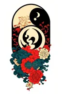 Wu tang clan symbol with moon tattoo design idea