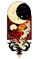 Wu tang clan symbol with moon tattoo design idea