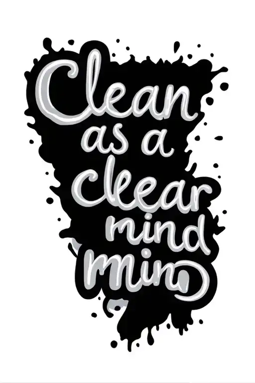 "Clean as a clear mind" Sobriety tattoo design idea