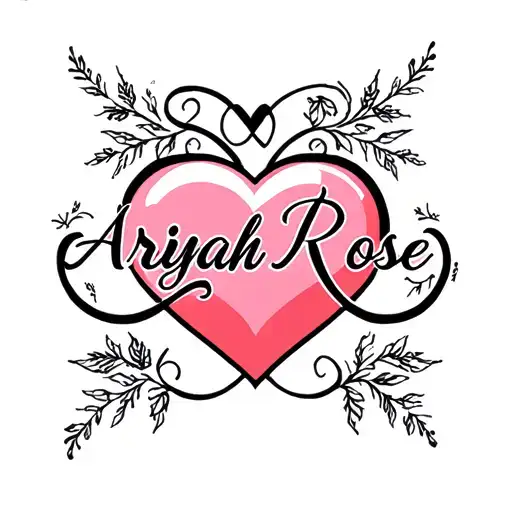 "Ariyah Rose" Heart, Infinity symbol, tattoo design idea