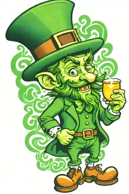 leprechaun raving tattoo design idea