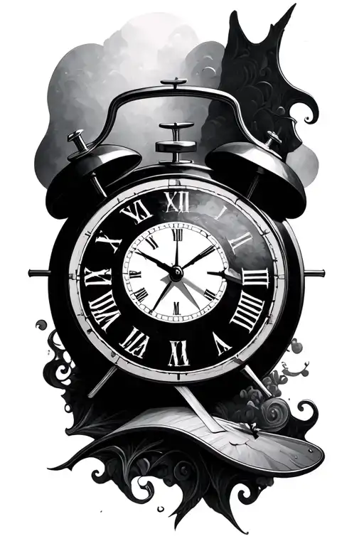 pink Floyd time clock tattoo design idea