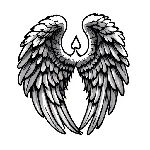 Angel Wings Memorial tattoo design idea
