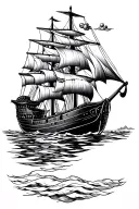 black pearl ship tattoo design idea