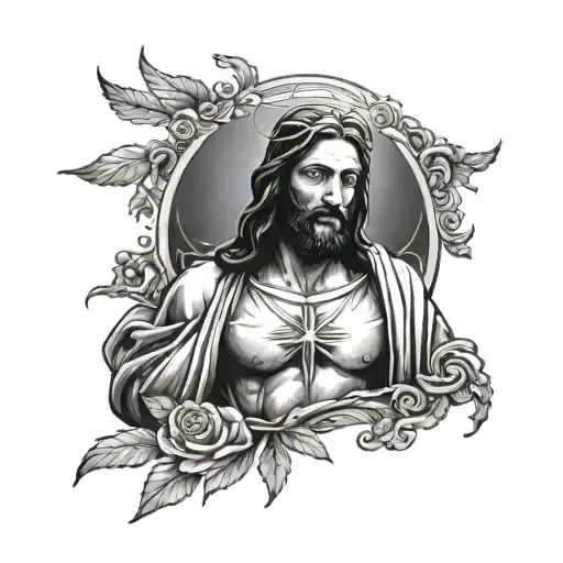 Jesus sleeve tattoo design idea