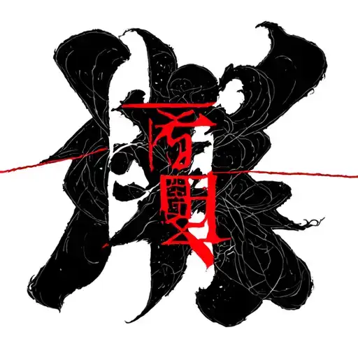 "shoganai " red string theory interwoven tattoo design idea