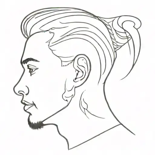 burning head profile tattoo design idea