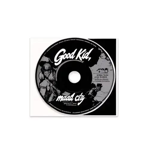 A CD record with the title "Good kid, maad city"  tattoo design idea