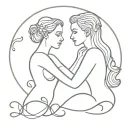 mom and daughter cancer and aries zodiac sign tattoo design idea