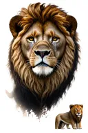 father son lion tattoo design idea