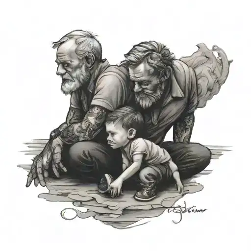 matching father son tattoo tattoo design idea