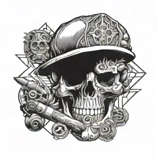 Cigar, Skull, Puerto Rico inspired tattoo tattoo design idea