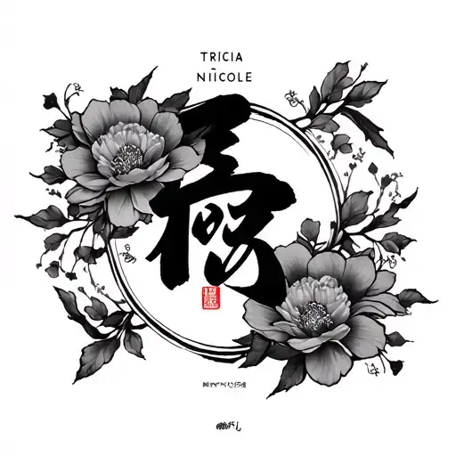 japanese calligraphy meaning "tricia nicole" tattoo design idea