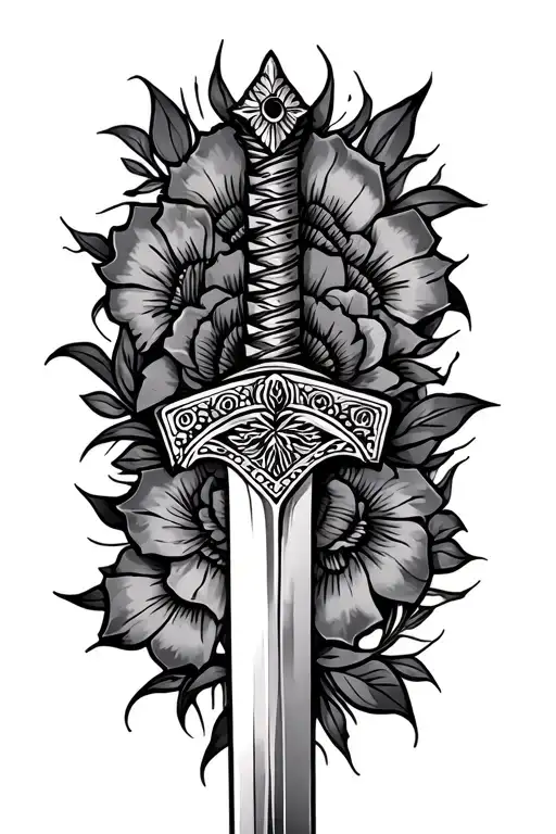 Mexican sword tattoo design idea