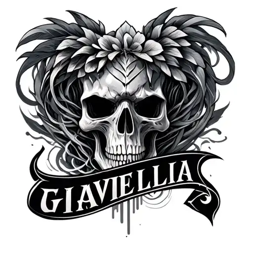 bio mechanical tattoo with the name Giavella tattoo design idea