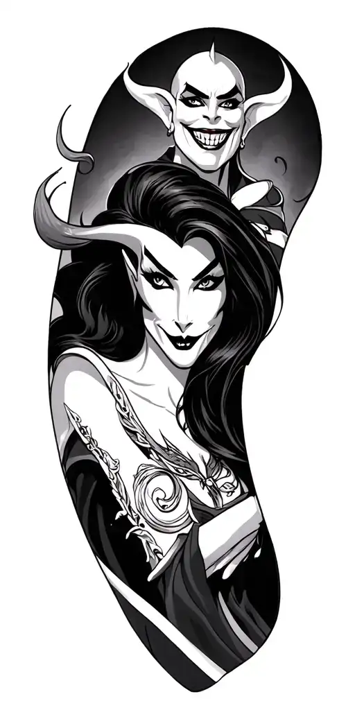 Disney villains whole arm tattoo tattoo design idea