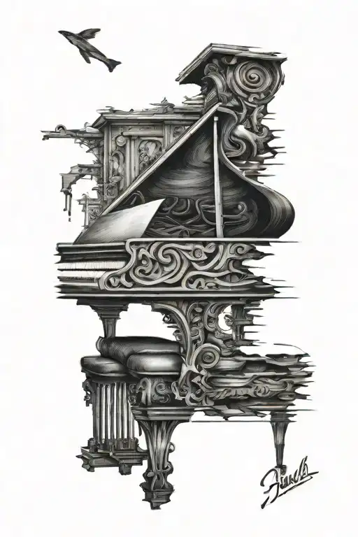 Piano tattoo design idea