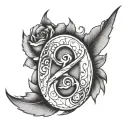 number 2001 birth year tattoo design idea