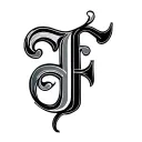 Cursive F tattoo design idea