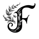 Cursive F tattoo design idea