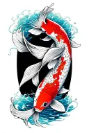 koi fish strength symbol tattoo design idea