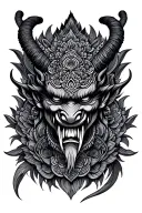 balinese demon tattoo design idea