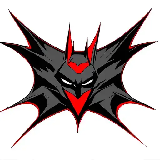 Batman symbol that is from Batman beyond and it's red an black tattoo design idea