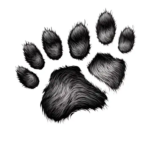 paw print and hoof print side by side tattoo design idea