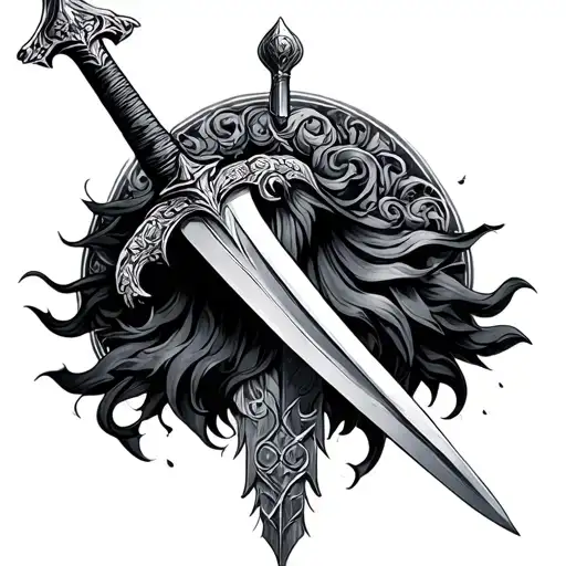 the sword of Damocles tattoo design idea